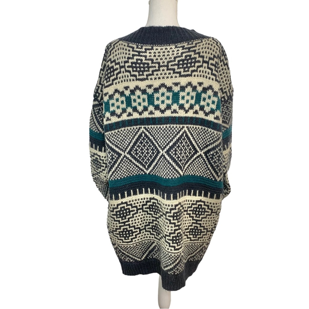 FREEWAY Geometric Print Rabbit Hair Blend Cardigan Sz M - Picture 4 of 9